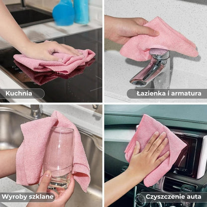 ♻️ Ręczniki z mikrofibry na rolce (20 sztuk, wielokrotnego użytku)