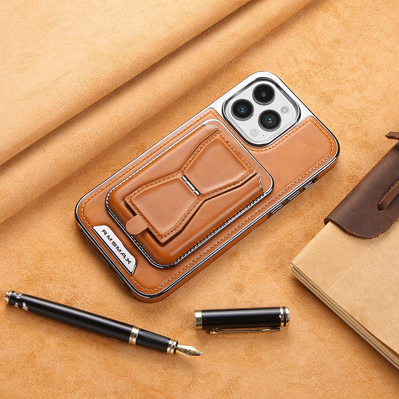 Skórzane etui na iPhone’a z magnetycznym uchwytem na karty