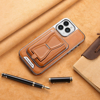 Skórzane etui na iPhone’a z magnetycznym uchwytem na karty