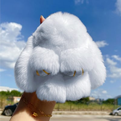 Króliczek do kluczy i torebki Bunny PomPom (RĘCZNIE ROBIONY)
