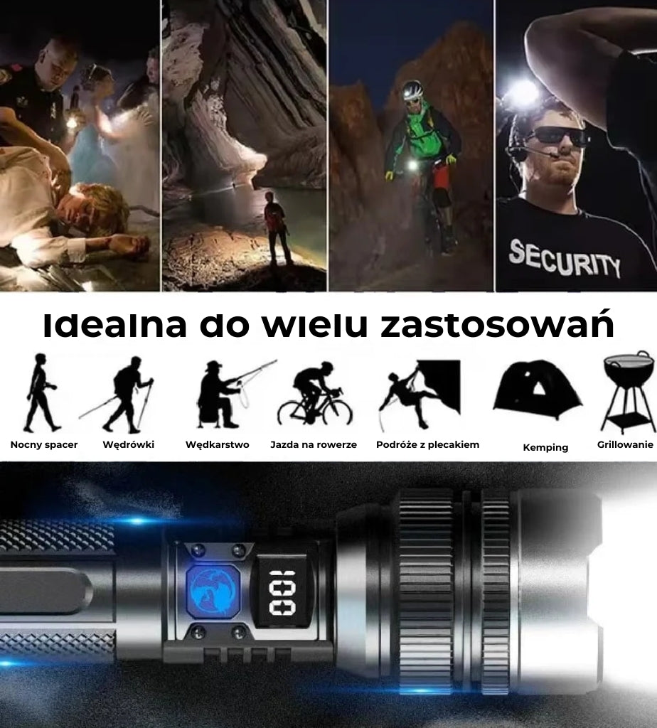 StormBeam | Teleskopowa latarka z powerbankiem