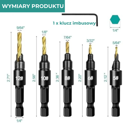 Zestaw precyzyjnych wierteł do drewna