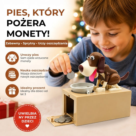 Elektryczna skarbonka w kształcie szczeniaka-robota