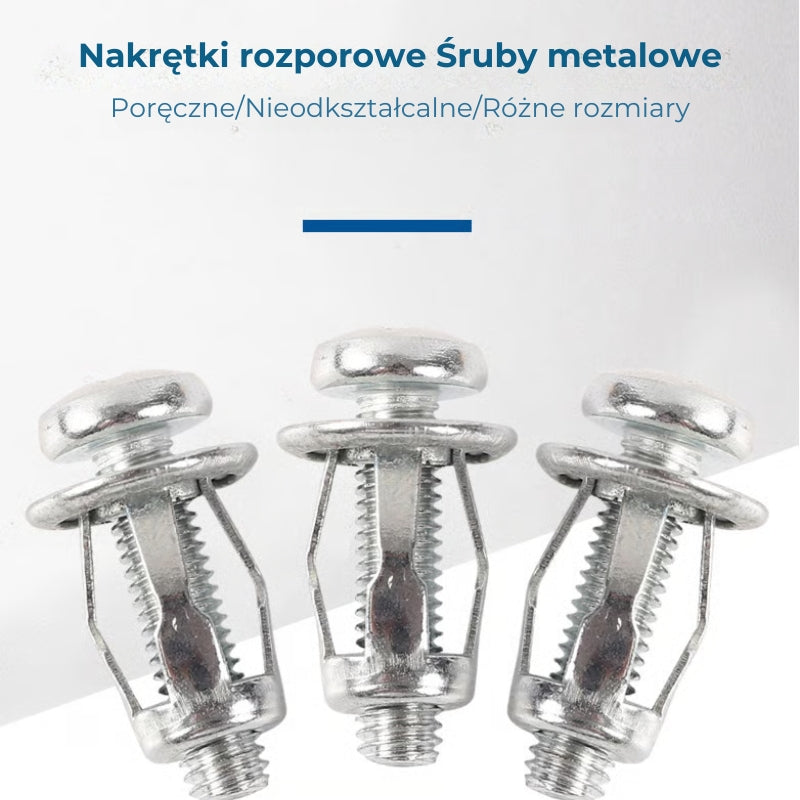 Jack Nuts nakrętki rozporowe do blach, zestaw 10 szt. (ze śrubami)