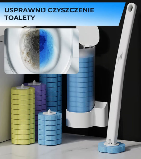 Sanitarna niebakteryjna szczotka do toalety (w zestawie 6–36 wkładów zapachowych)