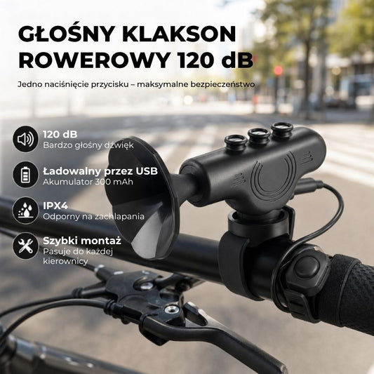 Elektryczny klakson rowerowy | 120 dB