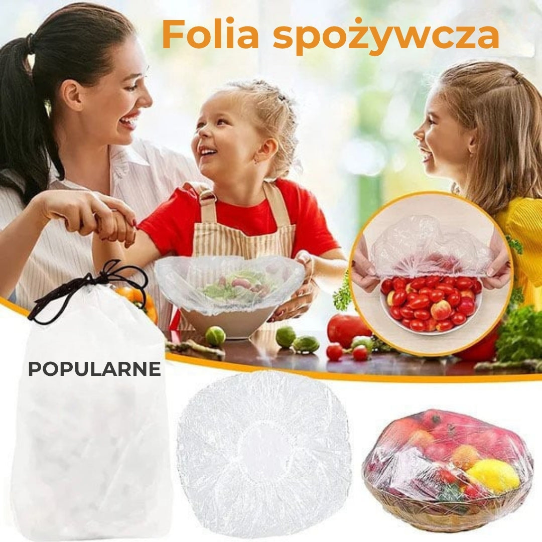 Elastyczne pokrowce do przechowywania żywności wielokrotnego użytku (100 szt.)