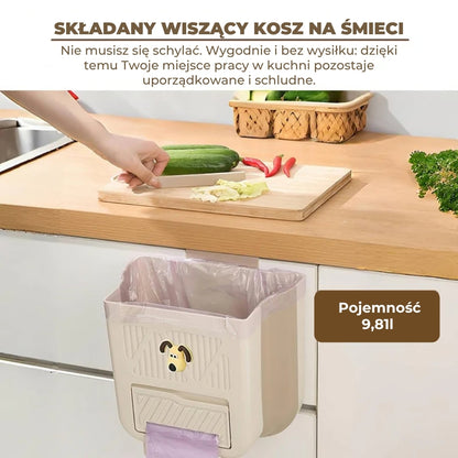 Składany kosz na śmieci zajmujący mało miejsca