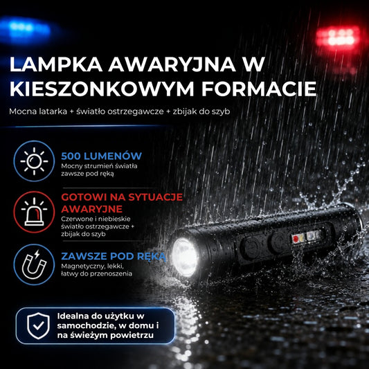 Mocna minilatarka na breloku z magnetyczną podstawą