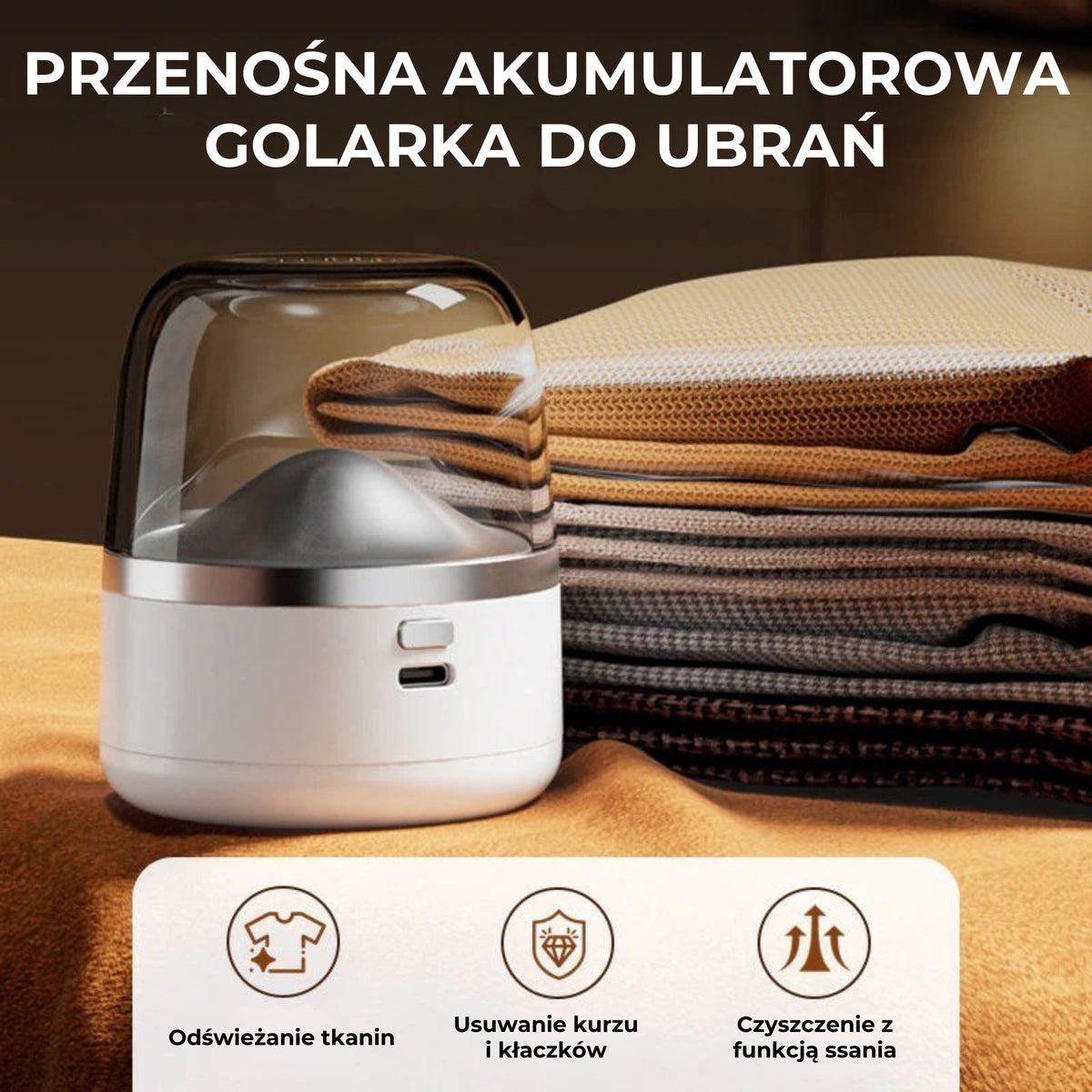 Przenośna golarka do tkanin USB-C