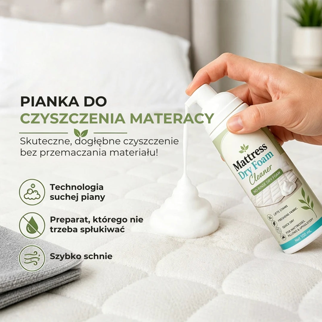 Pianka do czyszczenia materacy na sucho – bezwodny odplamiacz