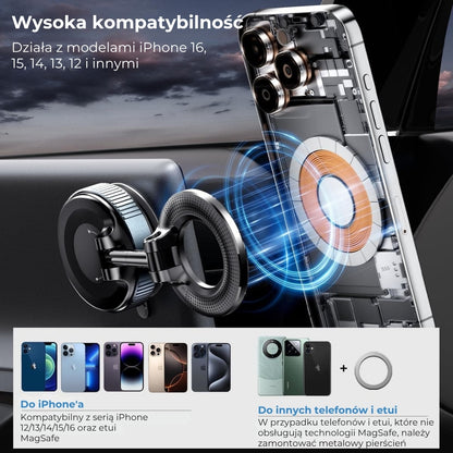 Magnetyczny uchwyt próżniowy do telefonu w samochodzie