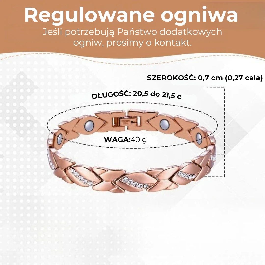 Magnetyczna bransoletka z miedzi i kryształów
