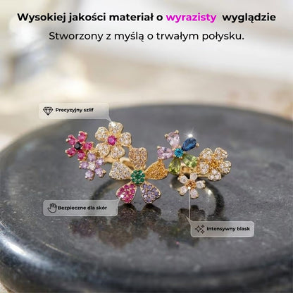 Kwiatowe nausznice z cyrkoniami (2 sztuki)