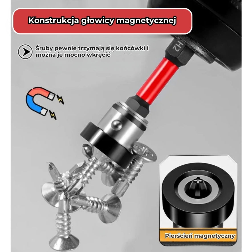 Magnetyczne końcówki ze stali S2 z ogranicznikiem głębokości