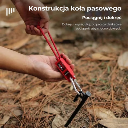 Regulowane haki do kół pasowych Camping