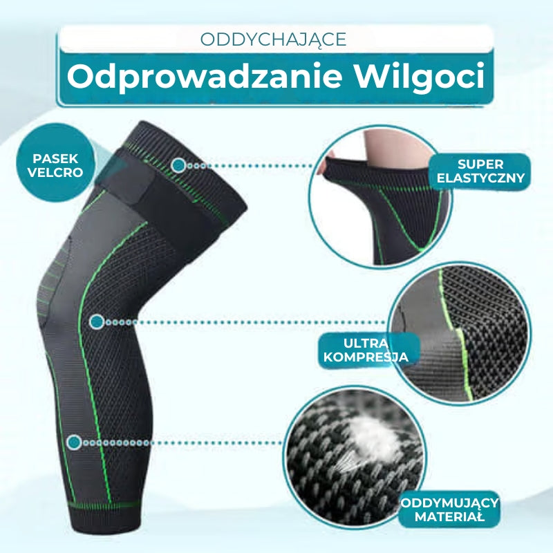 Długi rękaw kompresyjny na kolano – stabilizacja i ochrona stawu