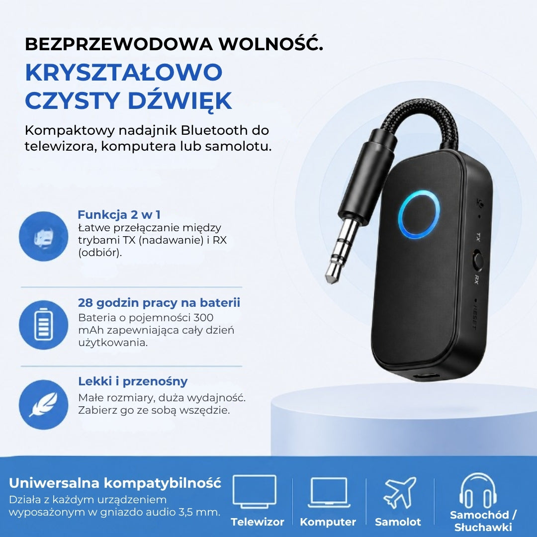 Adapter audio Bluetooth | nadajnik i odbiornik