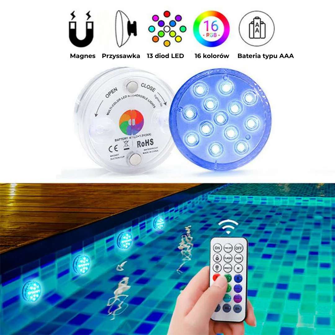 Podwodne lampy LED RGB do basenu (IP68)