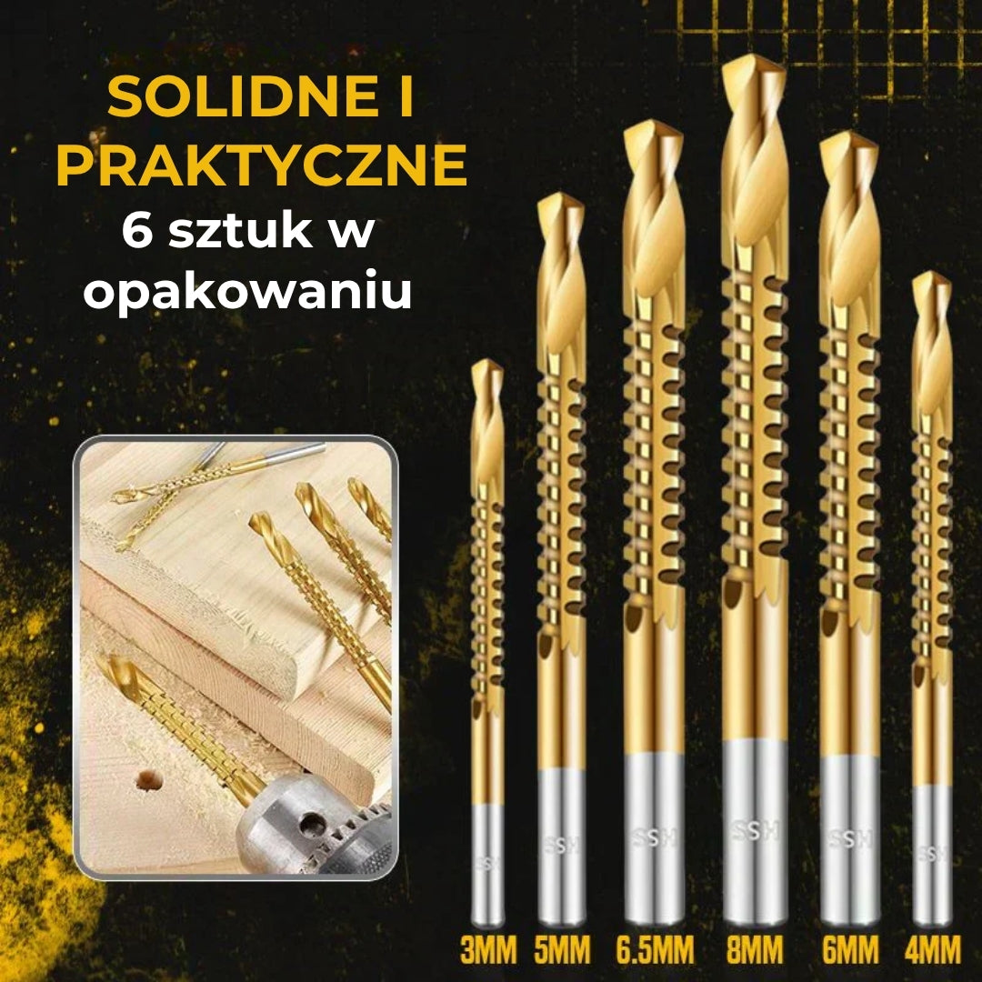 ⚙️ Zestaw wierteł spiralnych HSS z powłoką tytanową