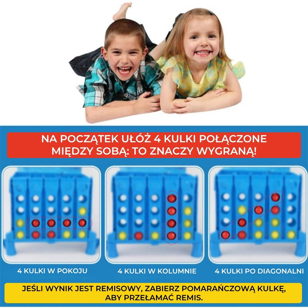 Gra towarzyska „4 w rzędzie” z odbijającą się piłką