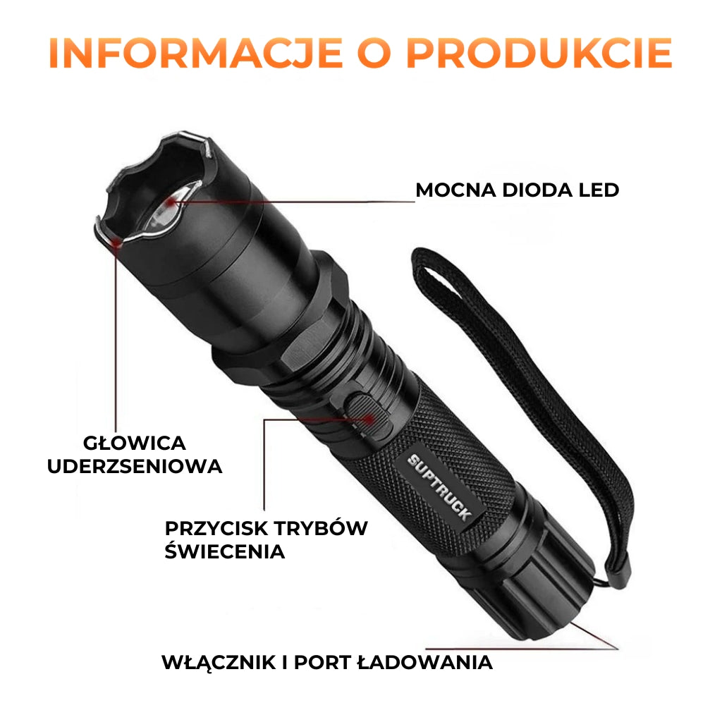 Latarka taktyczna VoltGuard X95 ⚡ Mocne światło i realne poczucie bezpieczeństwa