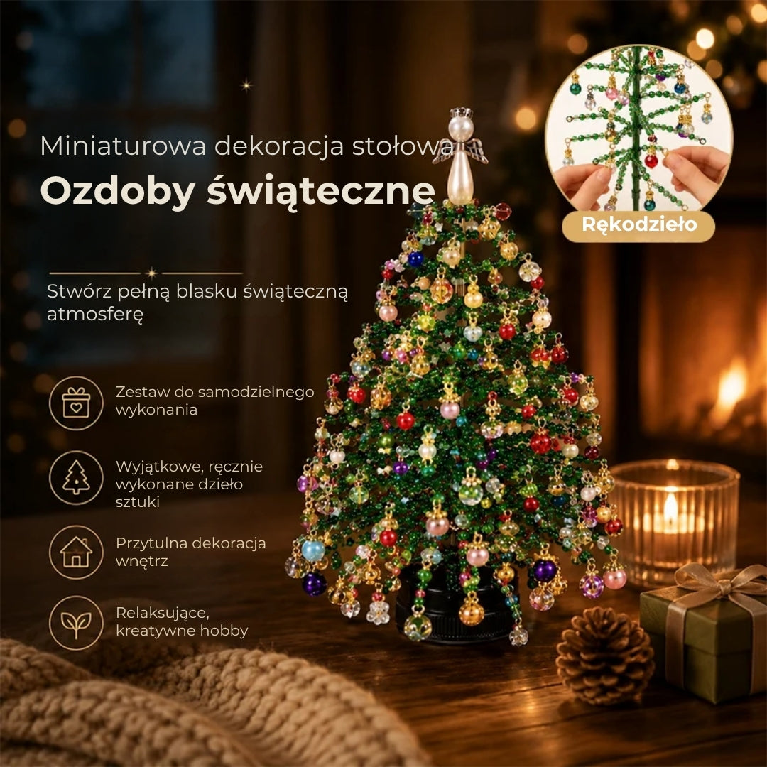 Zestaw do samodzielnego wykonania choinki z perełek