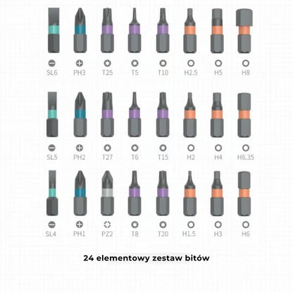 Zestaw śrubokrętów 24 w 1 (kompaktowy i wielofunkcyjny)