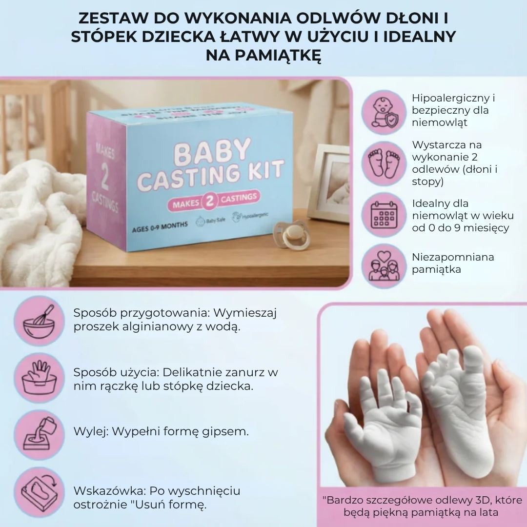 Zestaw do odlewania dłoni i stóp (przyjazny dla skóry)