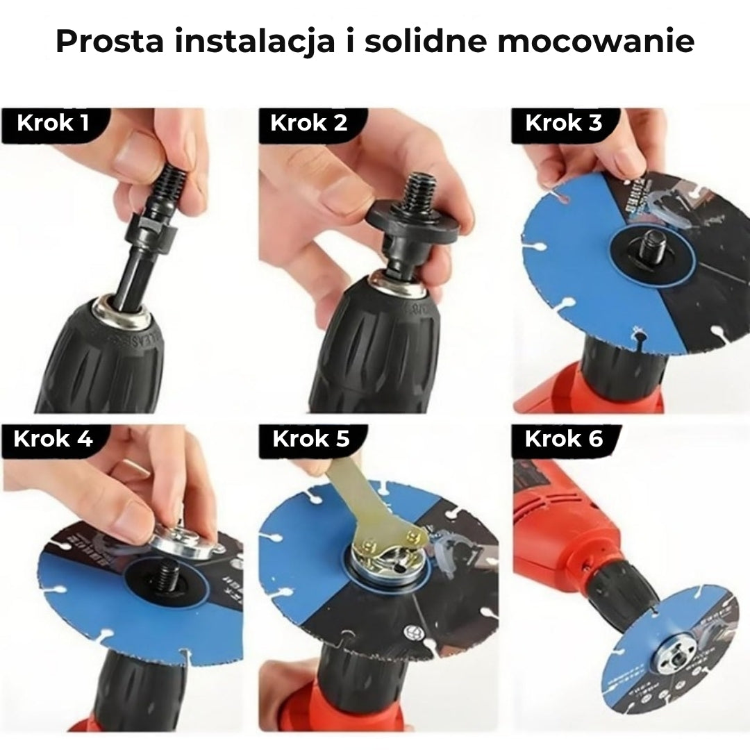 Zestaw adapterów – z wiertarki do szlifierki