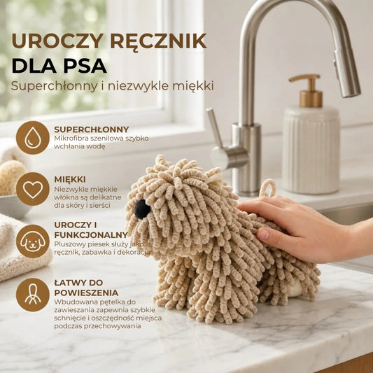 Uroczy ręcznik z mikrofibry dla psa