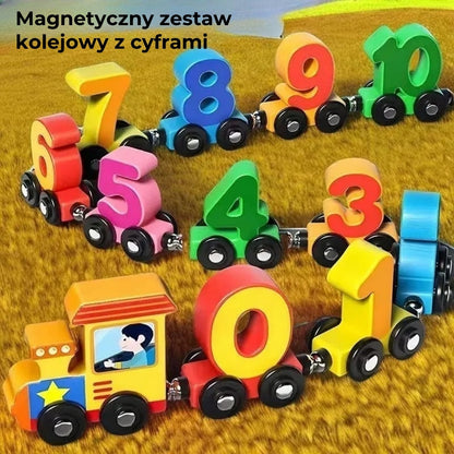 Magnetyczny zestaw pociągu z cyframi
