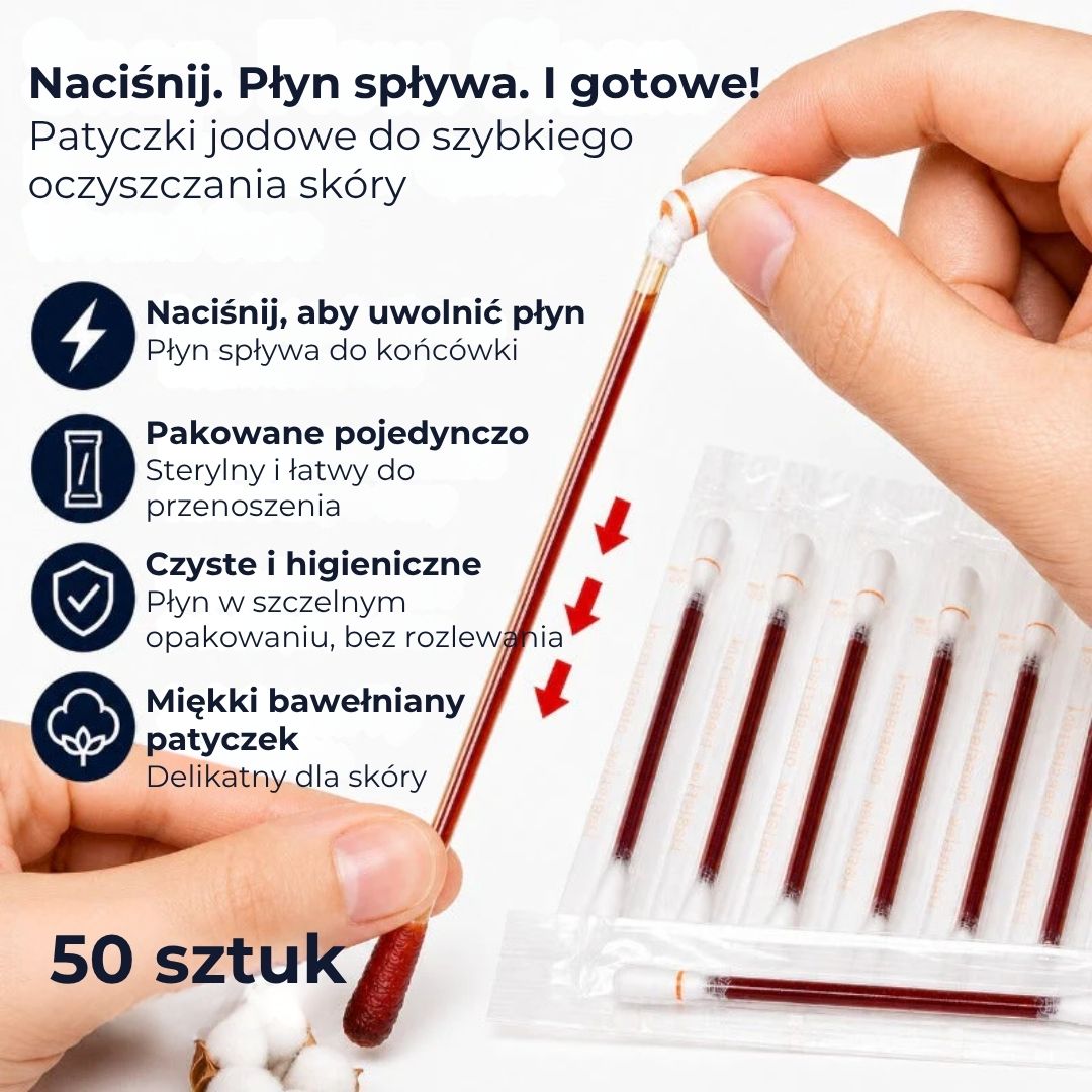 Patyczki jodowe, 50 sztuk