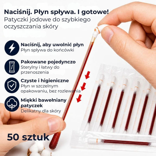 Patyczki jodowe, 50 sztuk