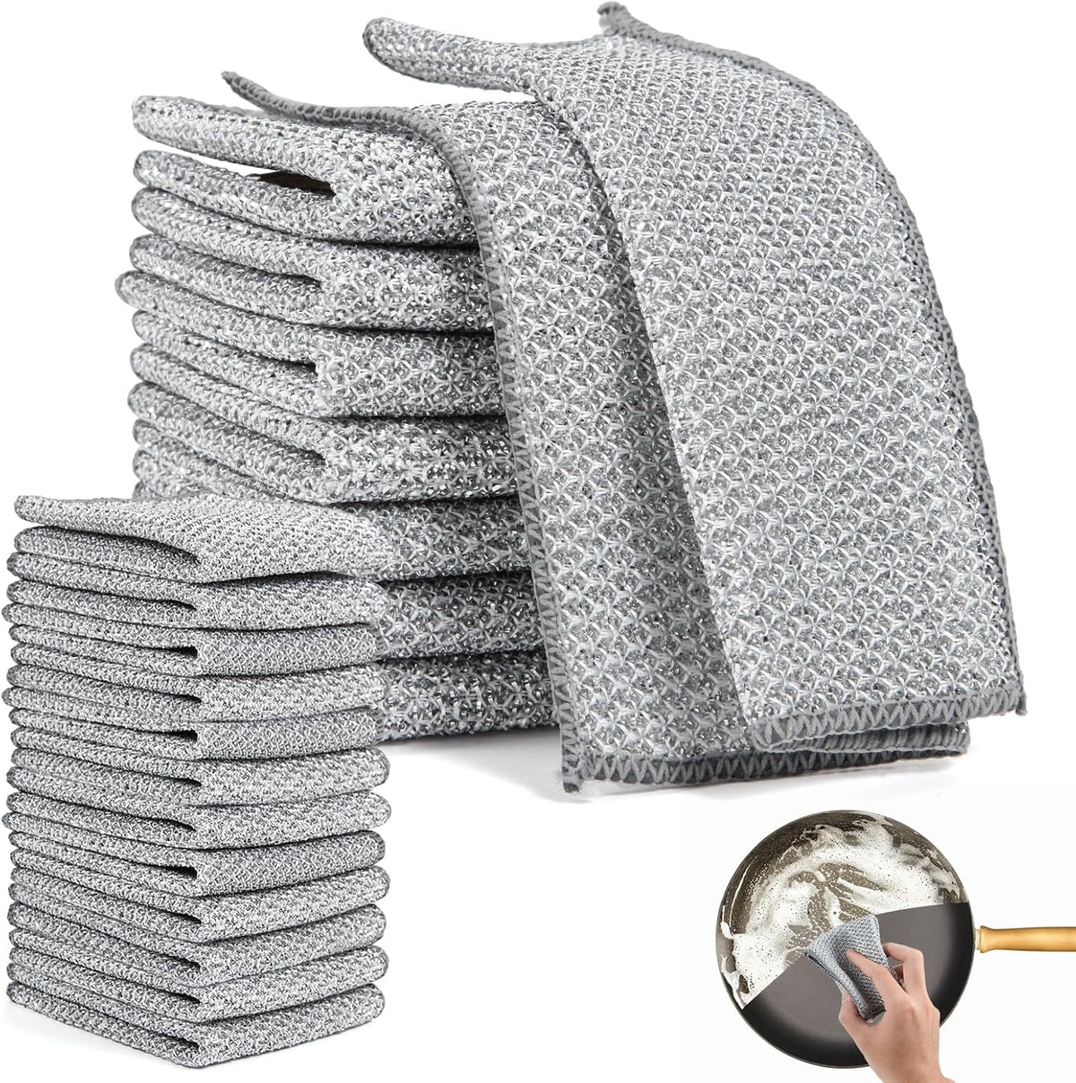 Wielokrotnego użytku ściereczki z siatki Silver Mesh (10 sztuk)