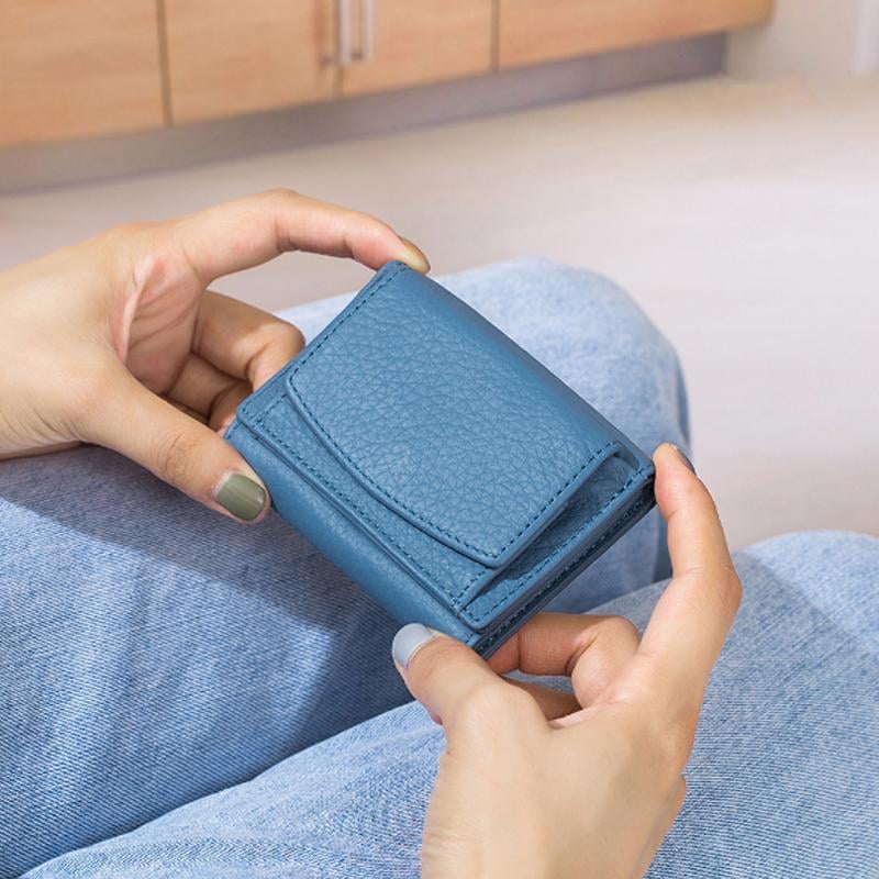 Ręcznie wykonany skórzany portfel RFID z prawdziwej skóry