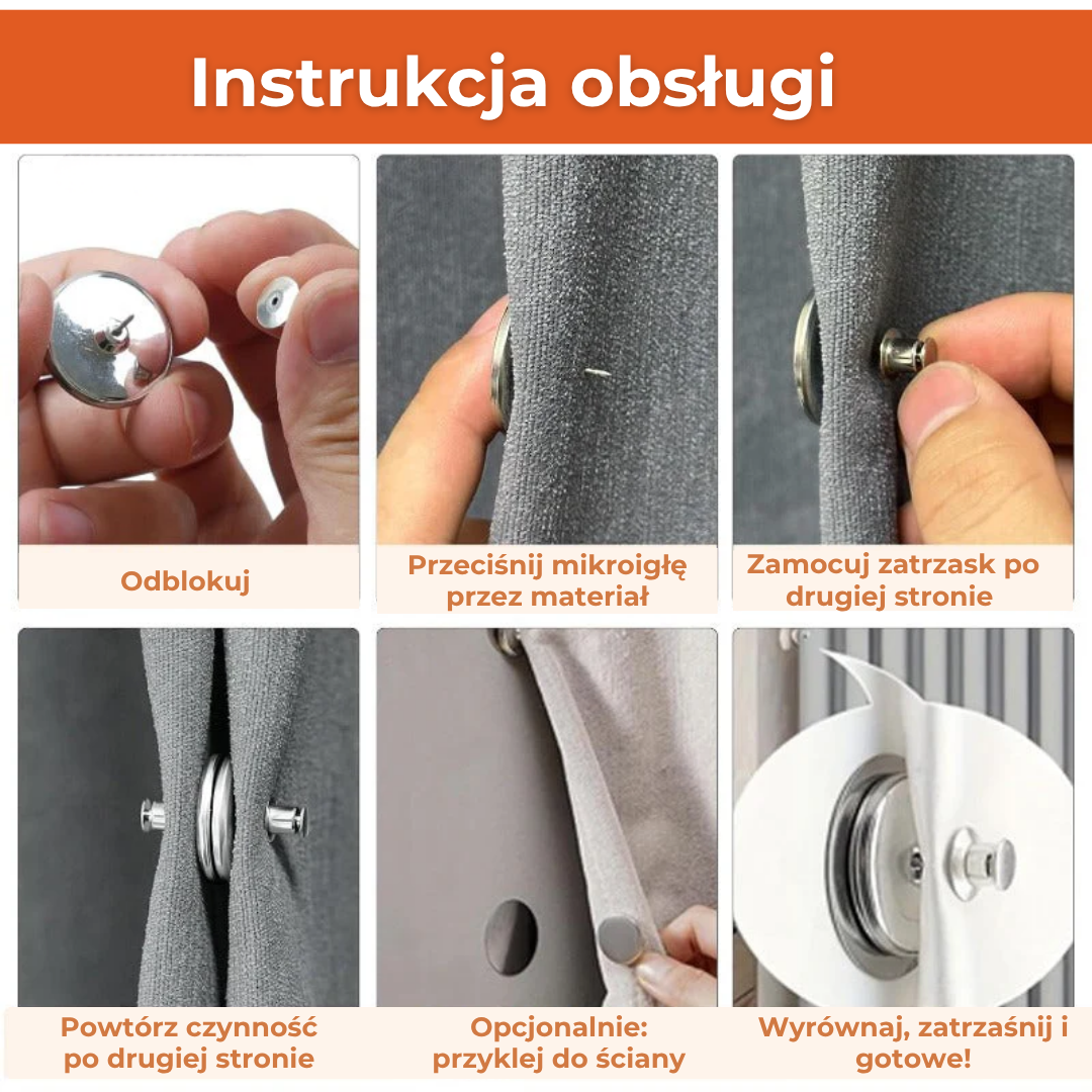 Mocne magnesy do zasłon (12 szt.)