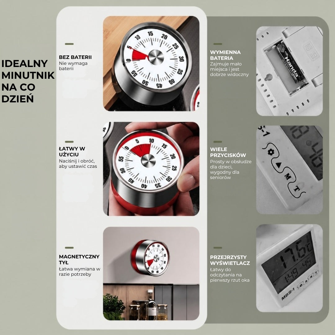 Mechaniczny minutnik kuchenny