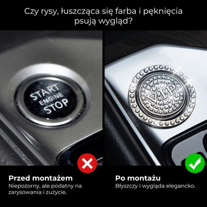 Ozdobny pierścień „Bling Ring” na samochodowy przycisk Start/Stop