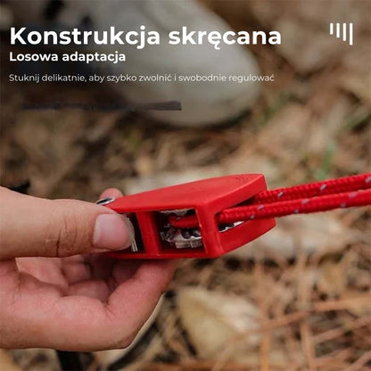 Regulowane haki do kół pasowych Camping