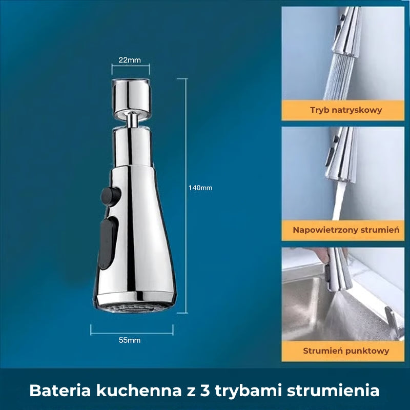 360° Obrotowa bateria kuchenna Przedłużka