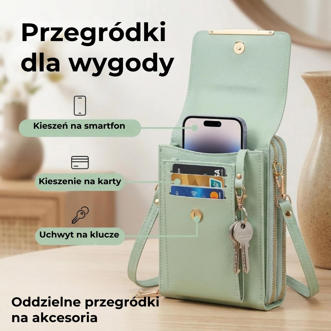 Portfel na telefon z zabezpieczeniem RFID