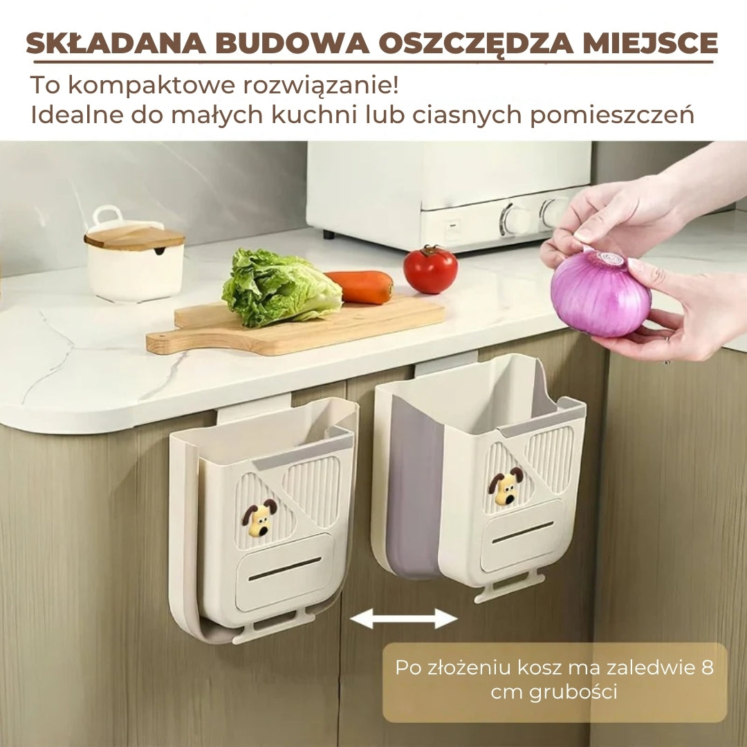 Składany kosz na śmieci zajmujący mało miejsca