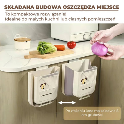 Składany kosz na śmieci zajmujący mało miejsca
