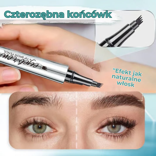 Wodoodporny pisak do brwi z 4 końcówkami