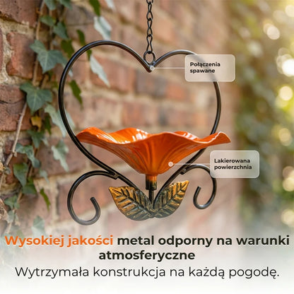 Wiszący karmnik dla ptaków z motywem kwiatowym