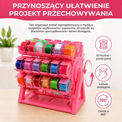 Obrotowy organizer na szpulki nici