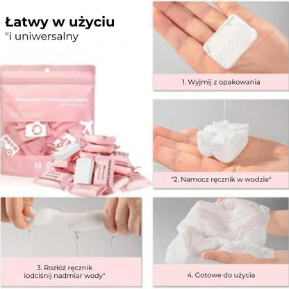 Kompresowane ręczniki bawełniane