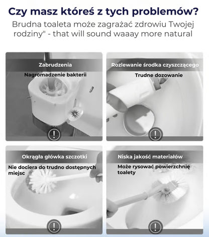 Sanitarna niebakteryjna szczotka do toalety (w zestawie 6–36 wkładów zapachowych)