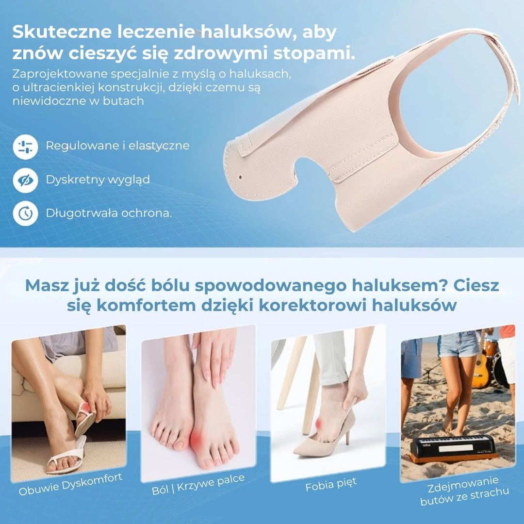 Regulowany korektor na haluksy